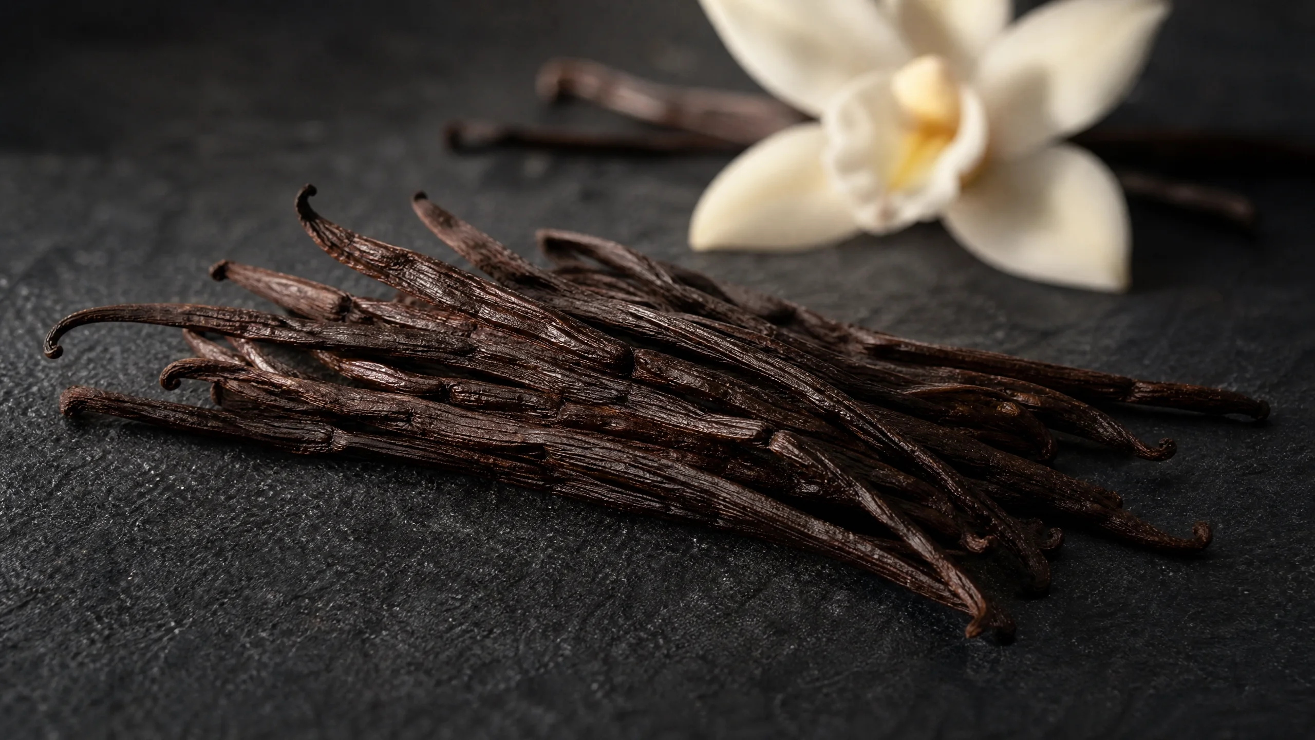 Indonesian farmers harvesting premium vanilla beans in a natural plantation